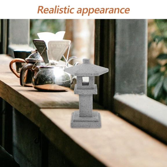 HOMEMAXS Miniature Stone Lantern Figurine Pavilions Lantern for Bonsai Micro Landscape