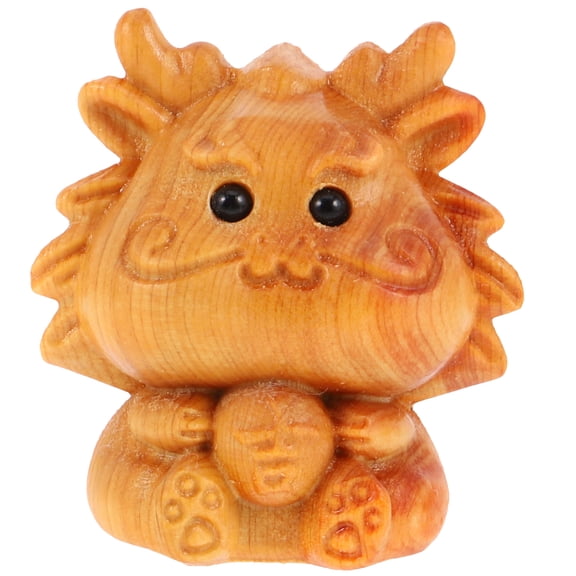 HOMEMAXS Handcrafted Mini Wooden Dragon Statue Carved Wood Figurine Decorative Home Craft