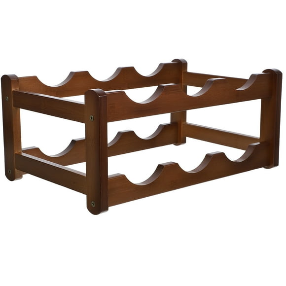 HOMEMAXS Modern Bamboo Wine Rack for Storage Use Coffee Color Sturdy Design Holds Multiple Bottles 12.5x7.5x15.5 Inches