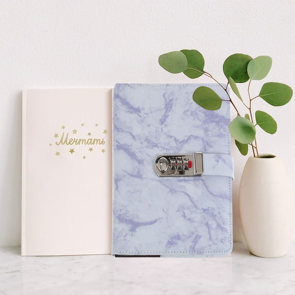 Purple Diary Book with Code Lock for Students Made of PU and Aluminum Alloy 6x9 Inches