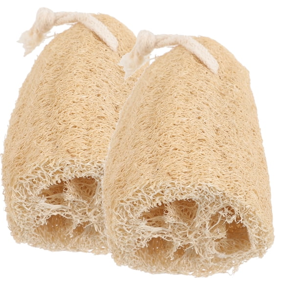 jojofuny Loofah Sponge Natural 2Pcs 3.1x2.8x2.4in Bathroom Cleaning