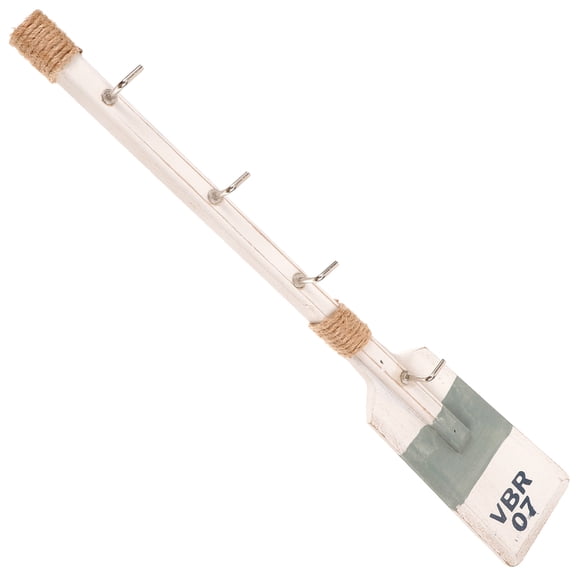 HOMEMAXS  Nautical Decorations Solid Wood Oar Hook Paddle Shape Seaside