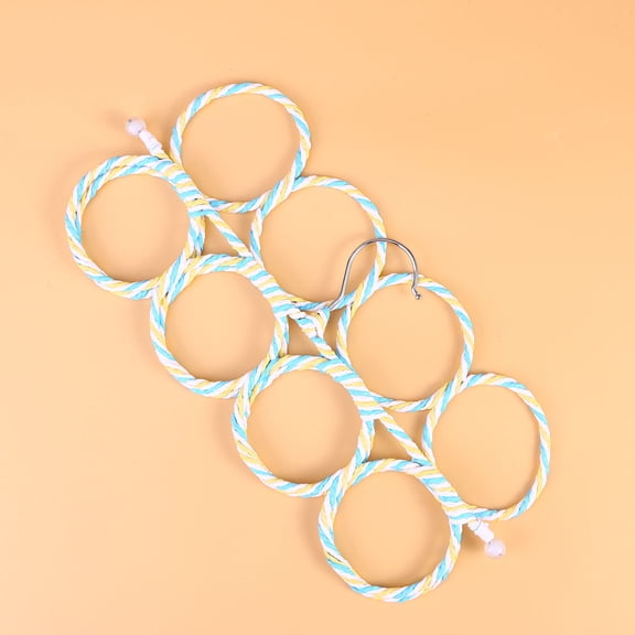 HOMEMAXS Novelty Foldable 12-Ring Eco-friendly Paper Rattan Scarf Hanger Towel Tie Holder Rack (Random Color)