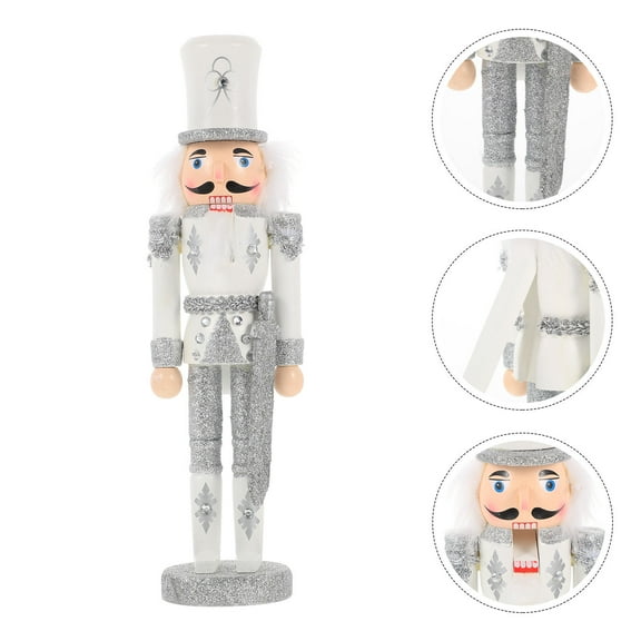 HOMEMAXS Nutcracker Ornament Christmas Figure Decorations Outdoor Silver
