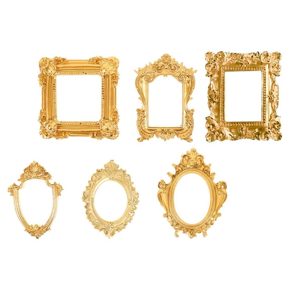 HOMEMAXS OUNONA 6pcs Photo Frames Vintage European Style Miniature Jewelry Frames