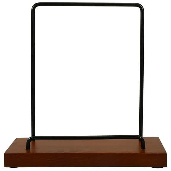 HOMEMAXS Office Bookend Wood Base Record Stand CD Case Holder Decor Brown