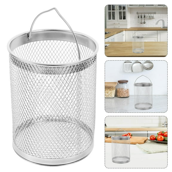 HOMEMAXS Oil Storage Pot Mesh Strainer Oil Pot Mesh Strainer Kitchen Grease Container Strainer Cooking Oil Container Strainer Grease Container Mesh Strainer Grease Holder Strainer