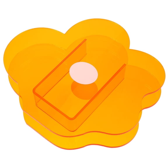 Greenadscape Orange Acrylic Tabletop Vase, Delicate Home Decor Vase, 1 Piece, 6.9 x 5.9 x 1.3 Inches