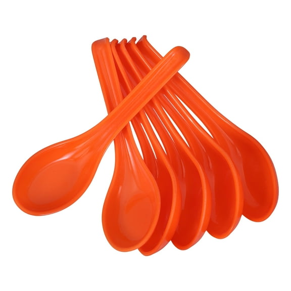 HOMEMAXS Orange Plastic Soup Ladle with Comfortable Handle for Kitchen Use and Serving Chili Stew 6 Pieces