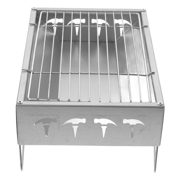 HOMEMAXS Outdoor Barbecue Grill Hibachi Portable Top Charcoal Silver