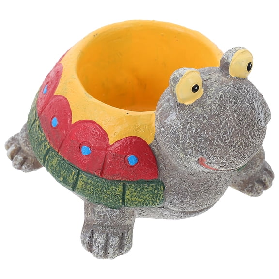 Minkissy Beautiful Fashionable Resin Turtle Shaped Flowerpot MultiColored Decorative Container