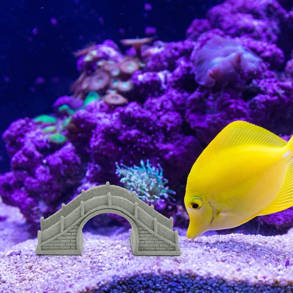 HOMEMAXS Outdoor Resin Bridge Statue Vintage Arch Bridge Zen Style Sculpture Garden Statue