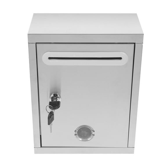 Outdoor Wall Mount Locking Mailbox Suggestion Box Secure Document Drop Box Lockable Wall Mount Mailbox Stainless Steel Mailbox