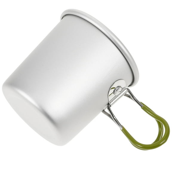 HOMEMAXS Portable Aluminium Alloy Folding Handle Coffee Mug 1 Piece Metal Drinking Cup for Camping