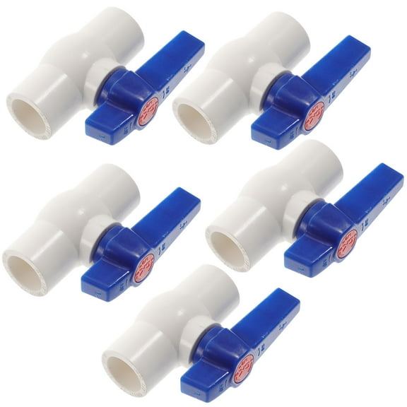 PVC Ball Valves for Car Use Water Shut Off Valves Perfect for Flow Control 5pcs White