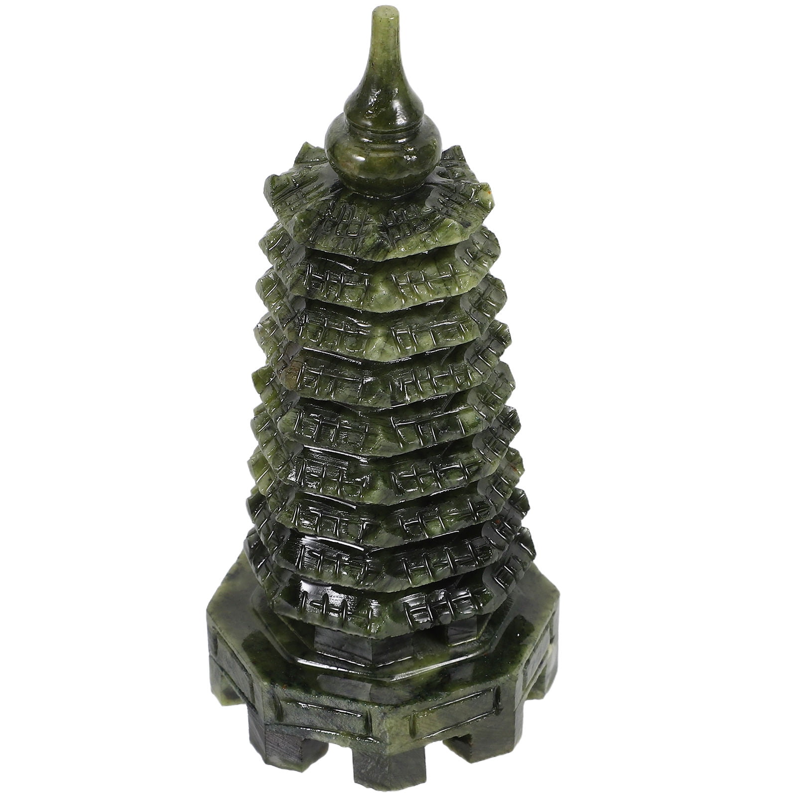 Miniature Chinese Pagoda Sculpture - 5-Tier Tower Ornament For Aquarium, Bonsai, Terrarium & Garden Decor (5.5x4.5x11.5cm)