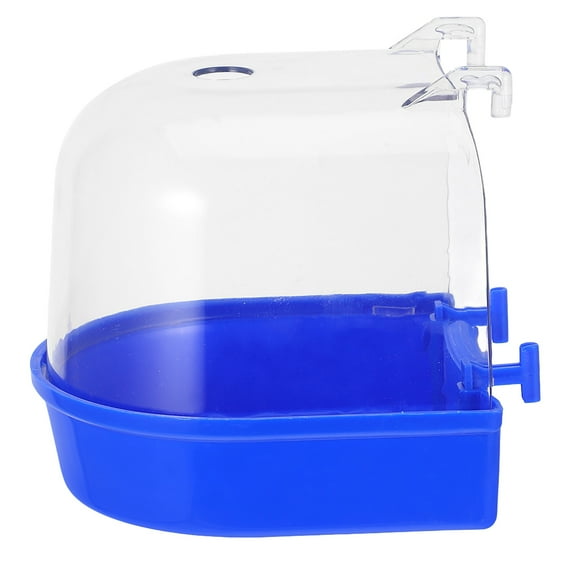 HOMEMAXS Parrot Bath Tub Bird Shower Bathing Basin Cage For Parakeets Blue