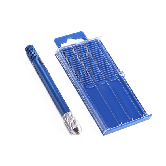 BEADCEST Pin Vise Blue with Hardened Steel Keyless Chuck and Adjustable Holder for Diverse Drilling Use
