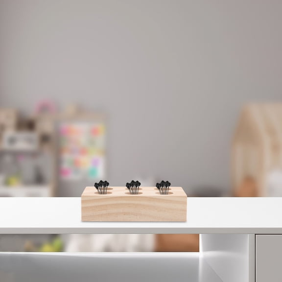 HOMEMAXS Pining Insect Pins Box DIY Insect Specimen Pins Holder Multi-grid Insect Pins Container Wooden Storage Box for Insect Pins Convenient Wooden Needles Box