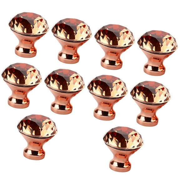 Pink Alloy Glass Knobs for Home Use Durable Drawer Knob Cabinet Handle with Screws 10pcs