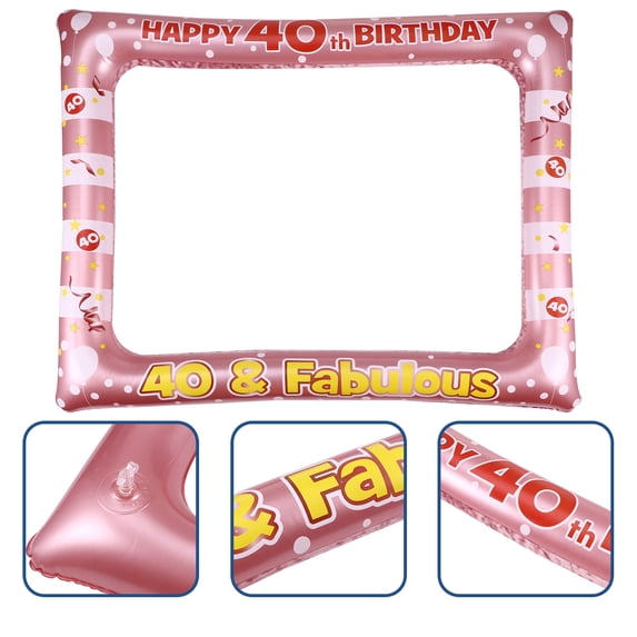 HOMEMAXS Pink Birthday Photo Booth Frame Made of Plastic Perfect for Special