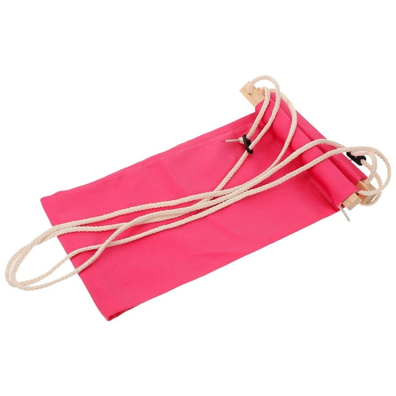 HOMEMAXS Pink Foot Hammock with Wood and Polyester Cotton for Office Use Provides Gentle Movement and Comfortable Support 23.6x15.7 Inches
