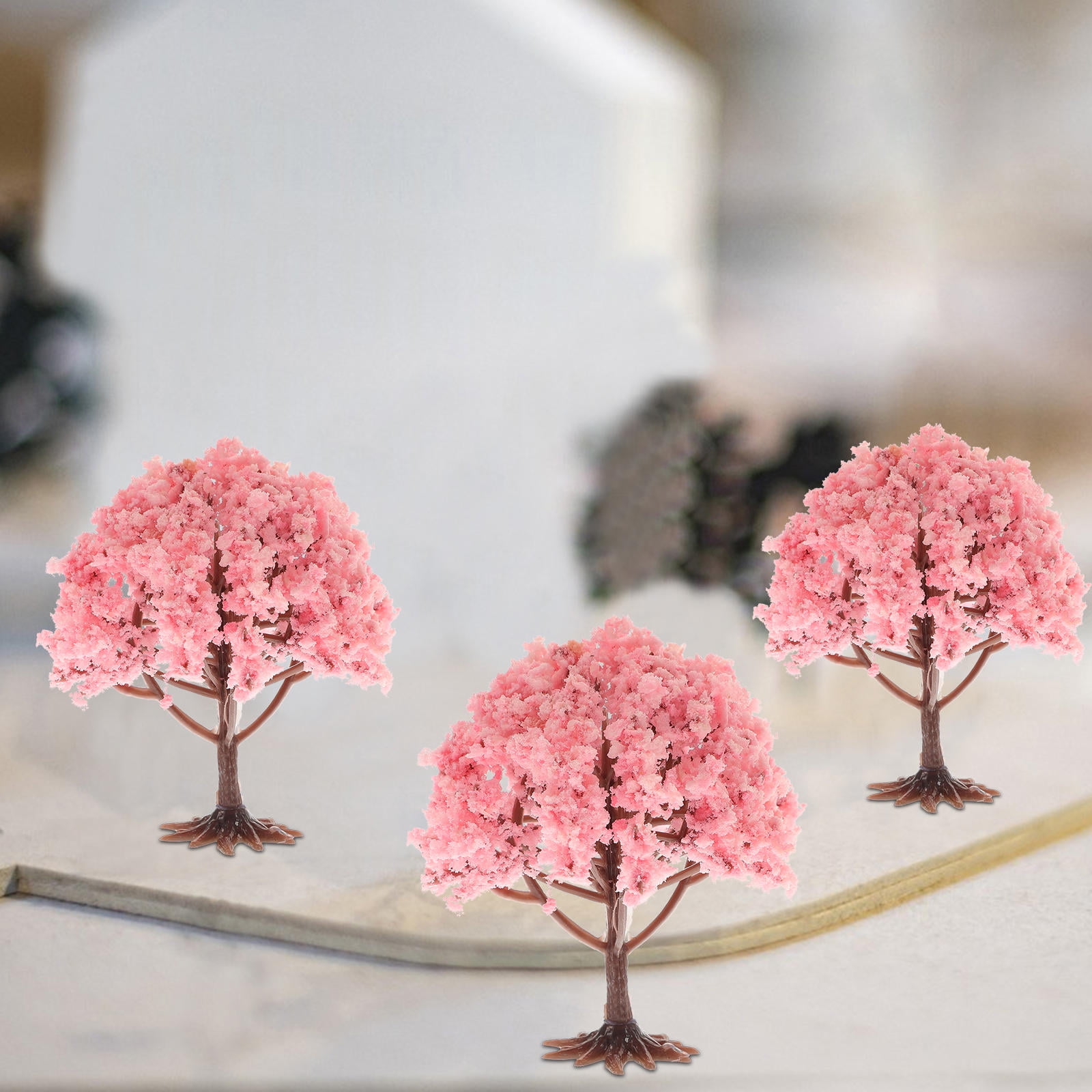 HOMEMAXS Pink Miniature Trees for Crafts Decoration with Realistic ...