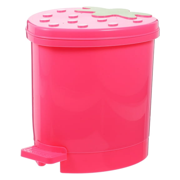 HOMEMAXS Pink Plastic Swing Lid Trash Can for Home Use Made of Premium Material 4.7 x 6.3 x 9.1 Inches