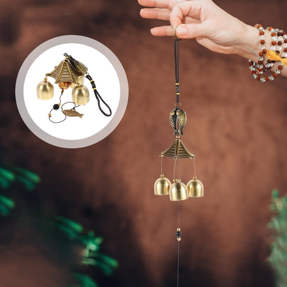 Pisces Wind Chime Dress Wishing Chimes Solar Outdoor outside Golden