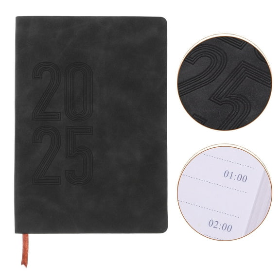 VERDANVERSE Portable Planner Organizer Notebook PU Black Travel Simple Design 1Set