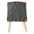thumbnail image 1 of 1Pcs Woven Plant Basket Dark Grey Wooden Triangular Stand for Home Decor Simple Design, 1 of 8