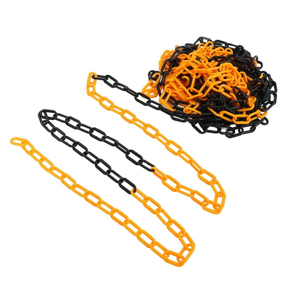 Plastic Chain Heavy-Duty Barrier Chain Safety Barrier Chain Warning Chain for Parking Barrier Road Safety and Traffic Management (25 Meter)