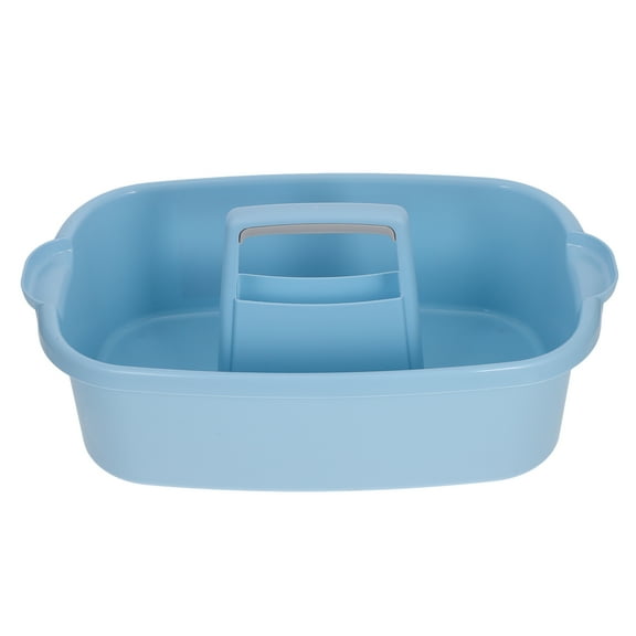 HOMEMAXS Plastic Cleaning Supplies Box Organizer With Handle Portable Storage Tote For Dorm Bath Pantry Bathroom Toiletries Cleaning Supply Sky-Blue