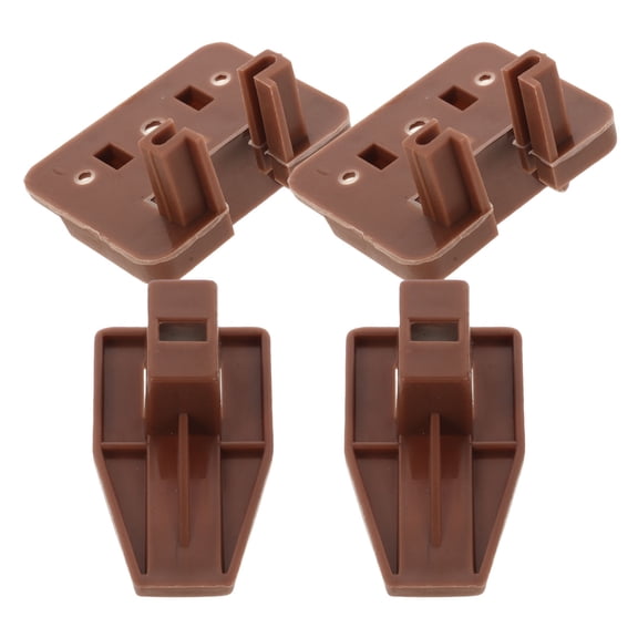HOMEMAXS Plastic Drawer Stops and Guides for Home Furniture Needs 2 Sets Brown