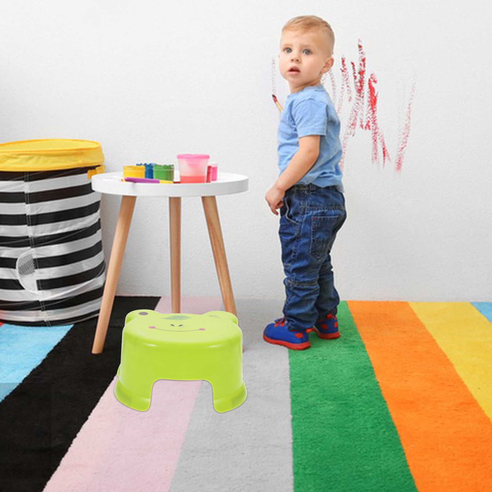 HOMEMAXS Plastic Foot Stool Cartoon Pattern Small Stool Step Stools for ...