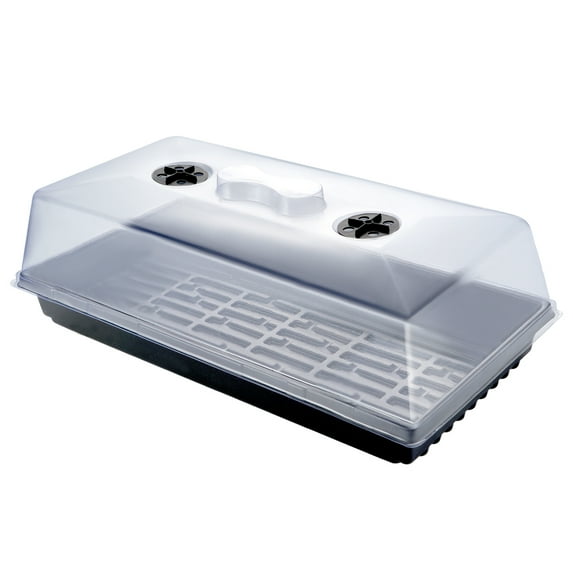Plastic Growing tray with Transparent Cover for Home Use Black Durable and Ventilated 7.87"x3.94"x2.95"