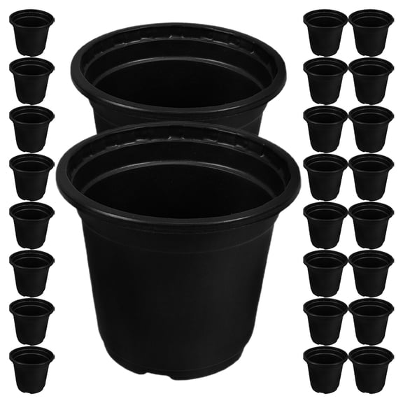 HOMEMAXS Black Nursery Cups for Flower with Drainage 50pcs Small Polypropylene Plant Pots Ideal for Indoors
