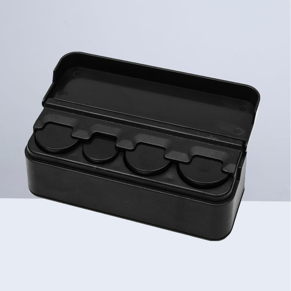 Plastic On-board Coin Box Dispenser Storage Coins Purse Wallet Holders Storage Box (Black)