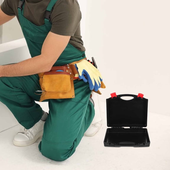 HOMEMAXS Plastic Tool Box Tray Portable Tool Storage Organizer Drill Bit Storage Box Carrying Case For Craft Supplies Hardware Diy Projects