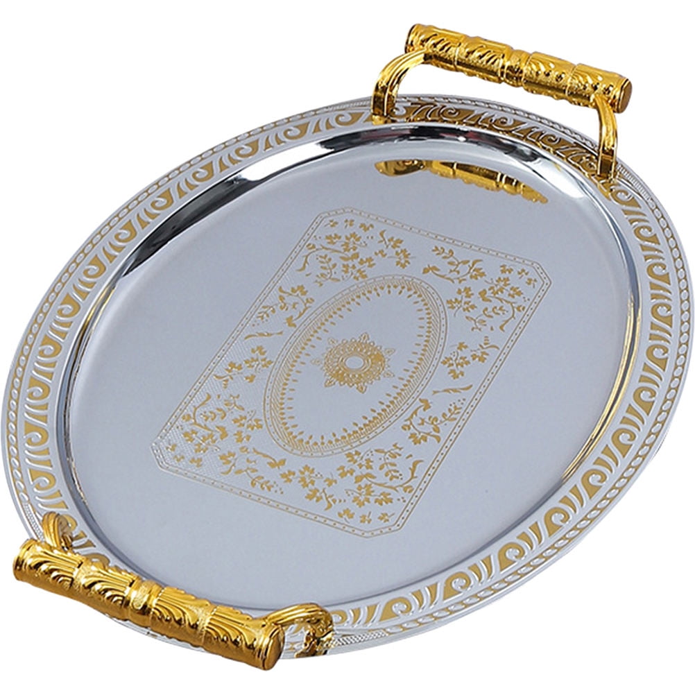HOMEMAXS Plate Stainless Steel Tray Practical Oval Service - Walmart.com