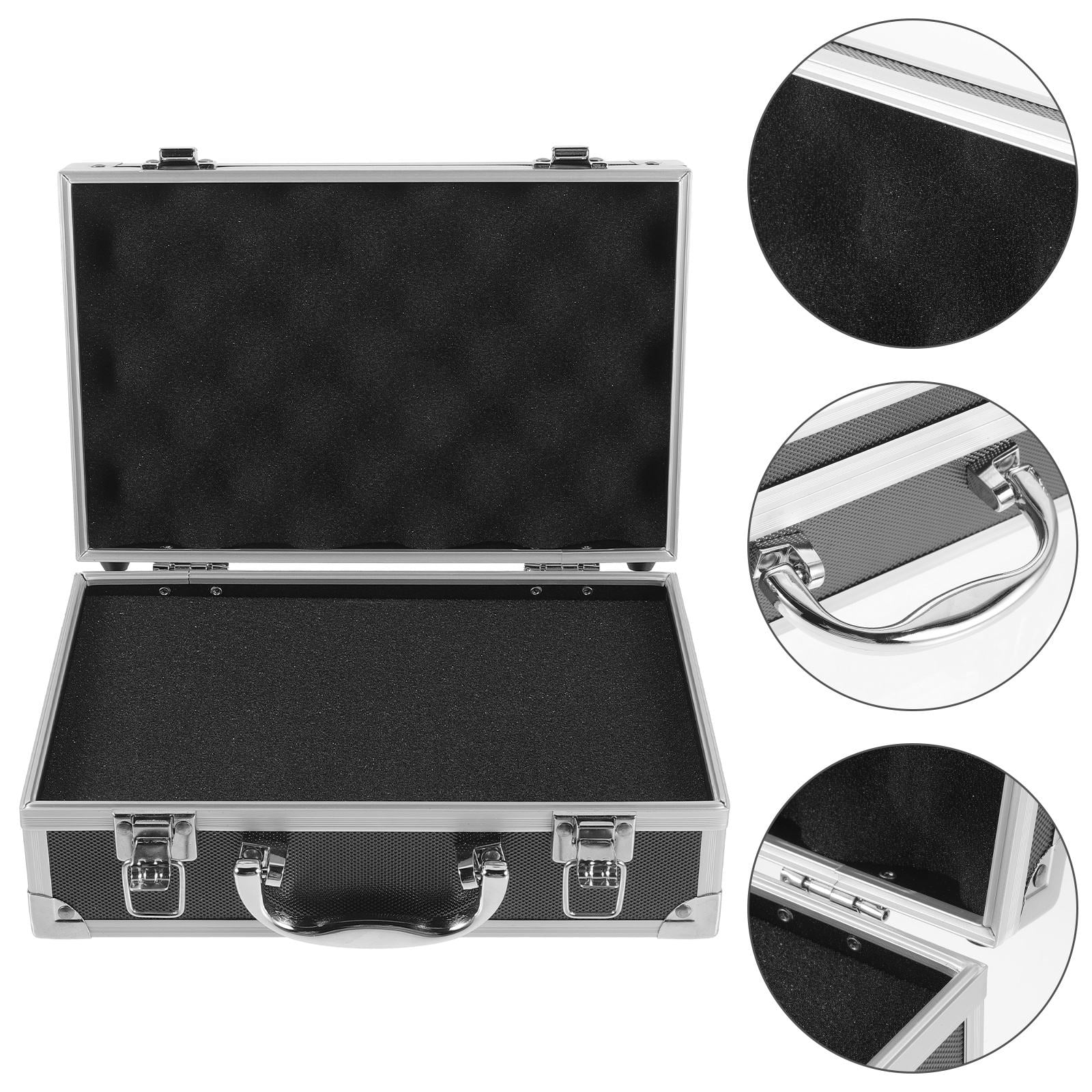 Portable Aluminum Alloy Tool Box Case Small Suitcases Black