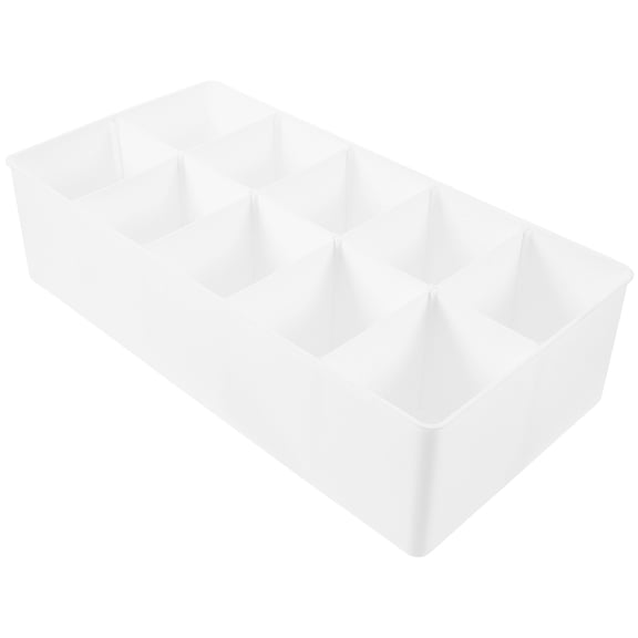 HOMEMAXS Portable Cash Tin Organizer with Currency Till and Calculator Holder, Compact White Design for Management