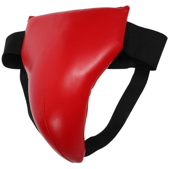 HOMEMAXS Portable Groin Guard with Durable PU and ABS Material for Comfortable Daily Use Red