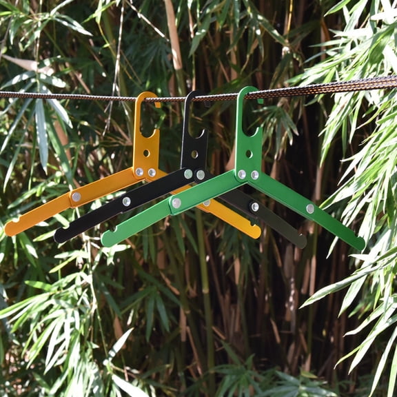 HAMPPLIES Black Foldable Aluminum Clothes Hanger, and Lightweight for Camping, Backpacking, Outdoor Use