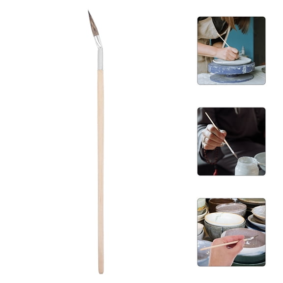 VERDANVERSE Glaze Watercolor Brush Porcelain Coloring Brush Wood Beige 1Set for Artists and Hobbyists