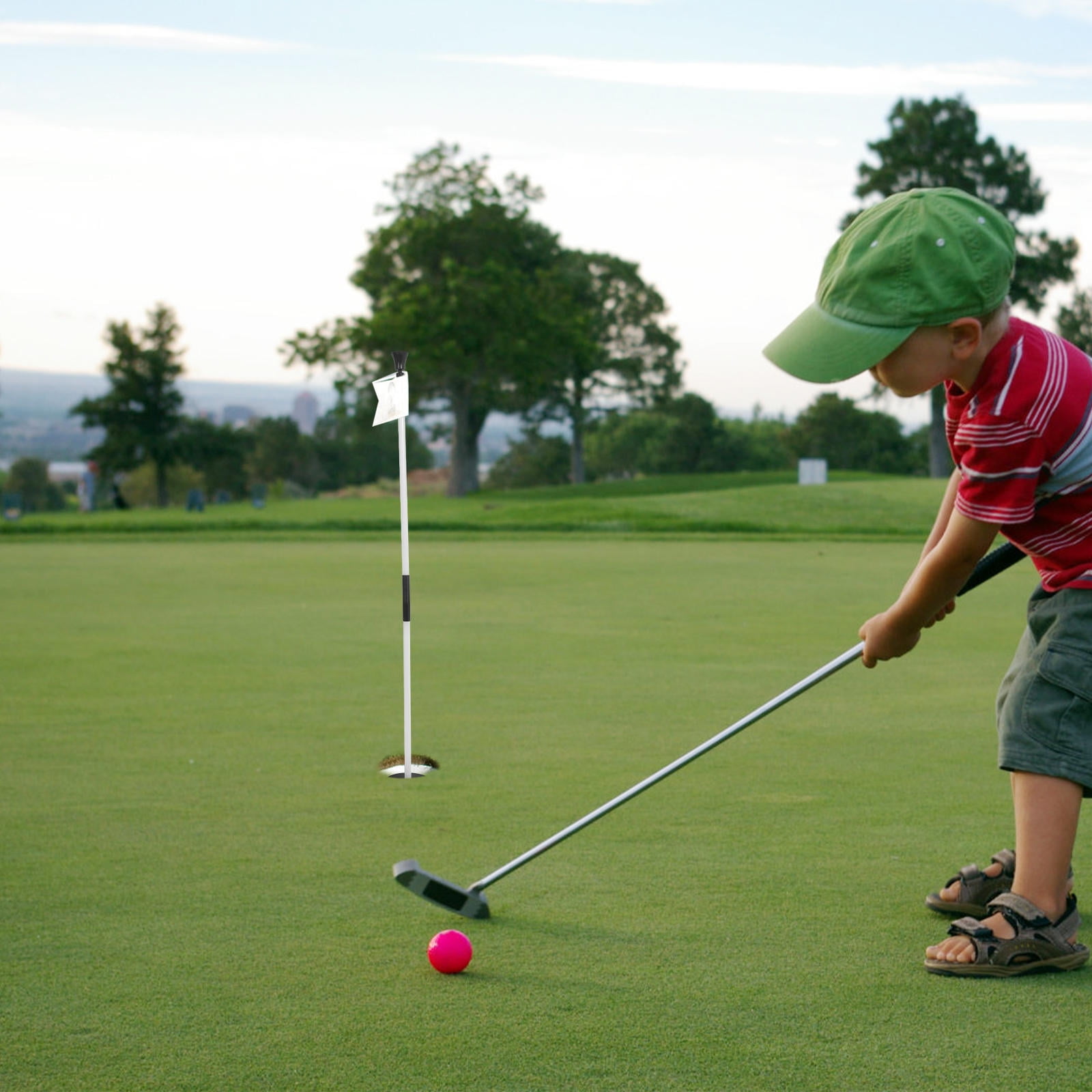 Professional Flagstick Flag Pole Golf Sports Flagpole Flag Pole Sturdy Flagstick Portable Flagpole Golf Practice Flagpole