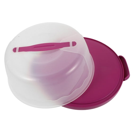 1Set Round Reusable Cake Box for Cake Transport and Baking Supplies with Clear Design 11.4X11.4X5.3In