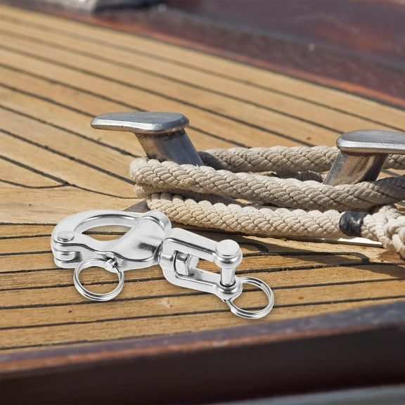 HOMEMAXS Quick Release Swivel Shackle for Marine Use Stainless Steel Swivel Eye Snap Shackle Ideal for Sailboats and Yachts Essential for Secure Rigging