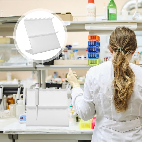 HOMEMAXS Rack Laboratory Pipette Stand Baby 27.00X25.00X10.50CM White