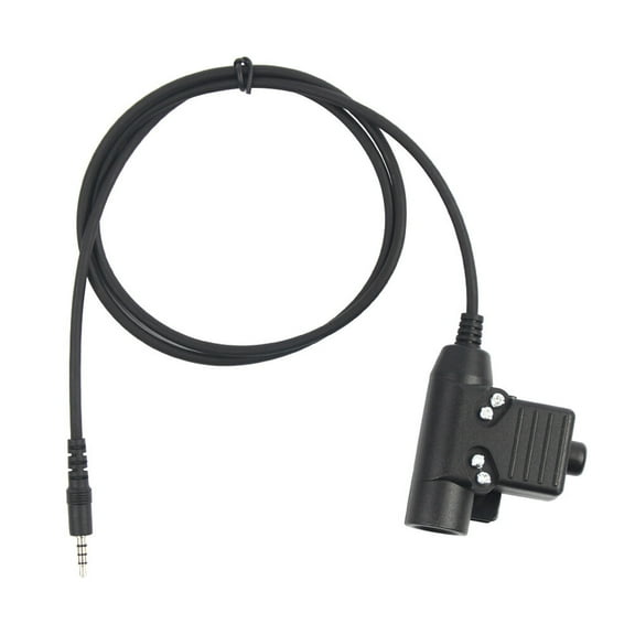 HOMEMAXS Black PTT Radio Headset Adapter with Sturdy Clip and Clear Sound for .5mm
